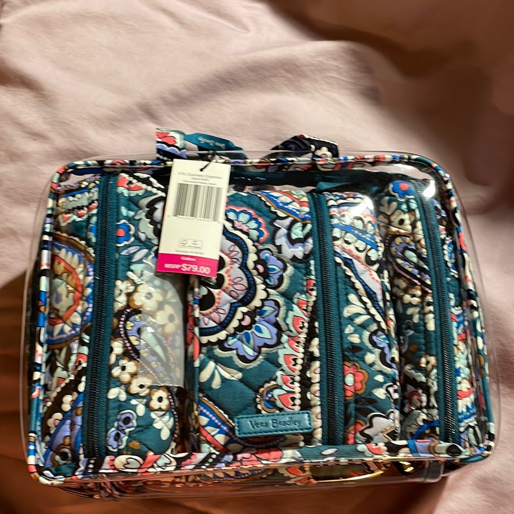 Vera Bradley haymarket paisley jewel, 4 pc cosmetic organizer NWTS